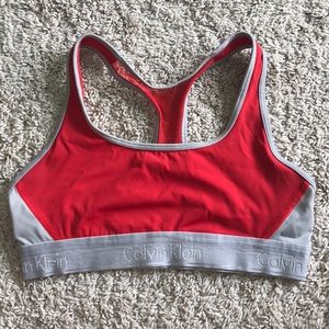 Red Calvin Klein Sports Bra